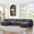 Segal 6 Piece 144.5" Oversized  U Shape Compression Modular Soft Chenille Cloud Upholstered Sofa, No Assembly Required-127662703