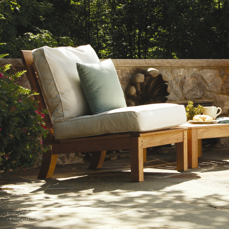 Monterey Outdoor Teak Lounge Chair, Canvas