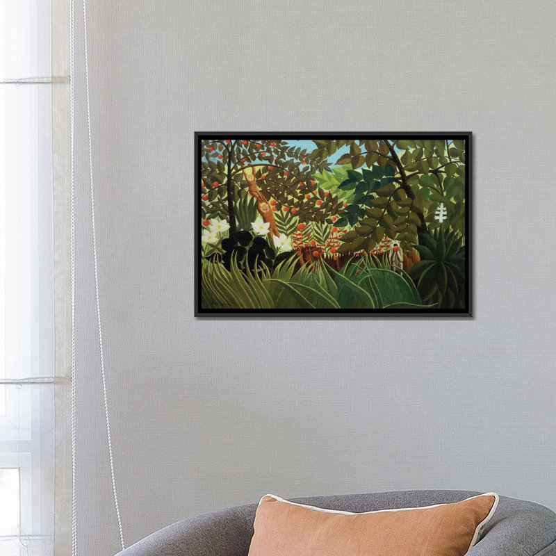 Collection suzuki- "exotique landscape" , reproduction d’art sur toile tendue, H 18 po x l 26 po x P 1,5 po, Pas de tapis