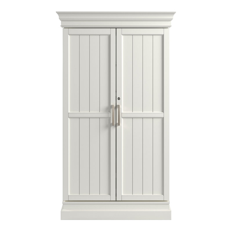 Bar avec armoire de rangement pour le vin Mervin, Blanc