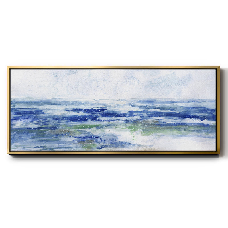 Soft Ocean Waters I- Framed Canvas