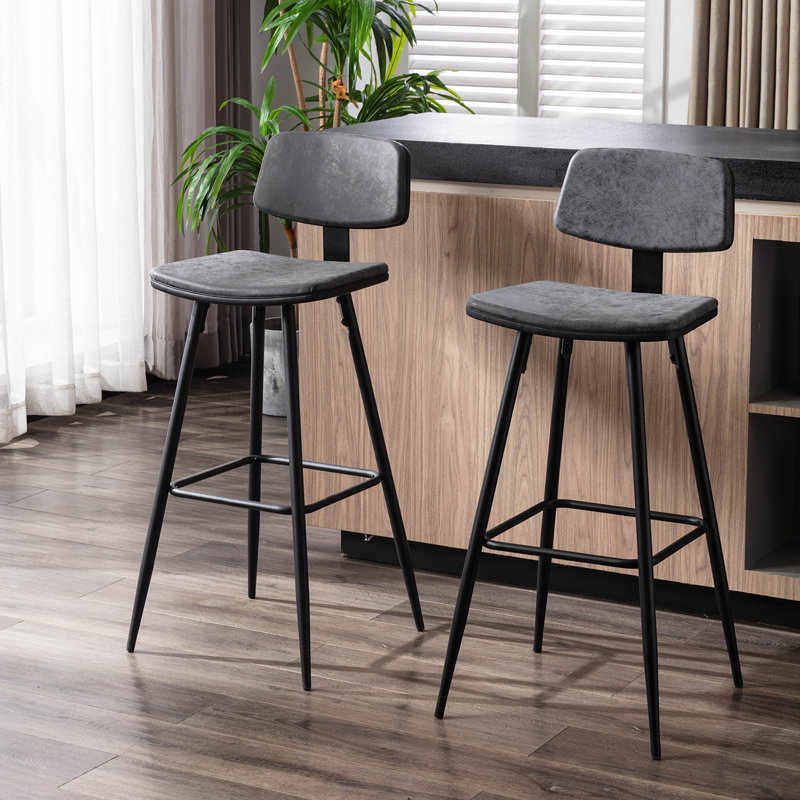 Liela 29.33" Bar Stool(Set of 2), Gray