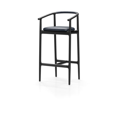 Charlie Upholstered Stool with Solid Wood Frame