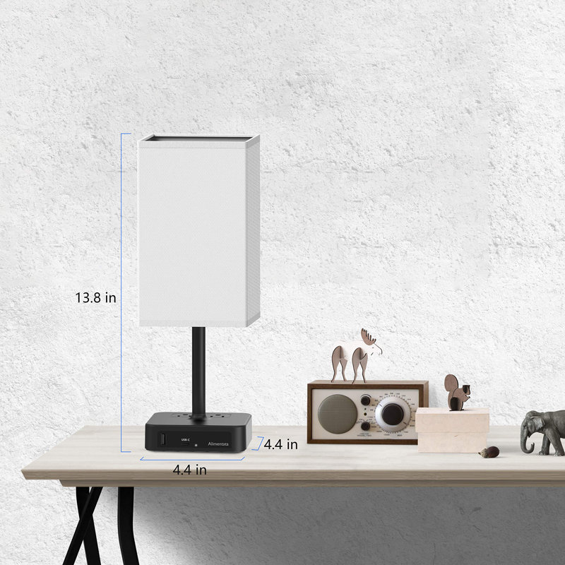 Lampe de table en métal Arundhati, Blanc