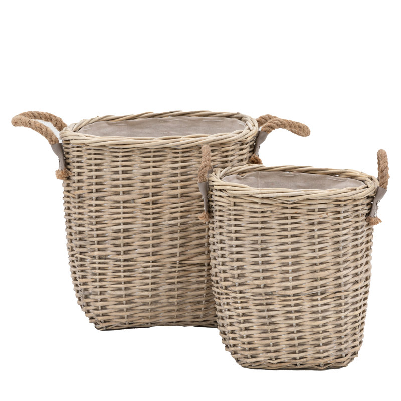 Bay Isle Home Wicker / Willow / Linen Decorative Basket