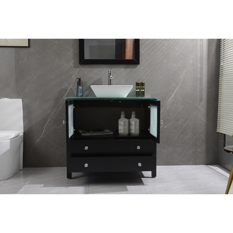 Ensemble de meuble-lavabo simple 36 po Cayse, Noir