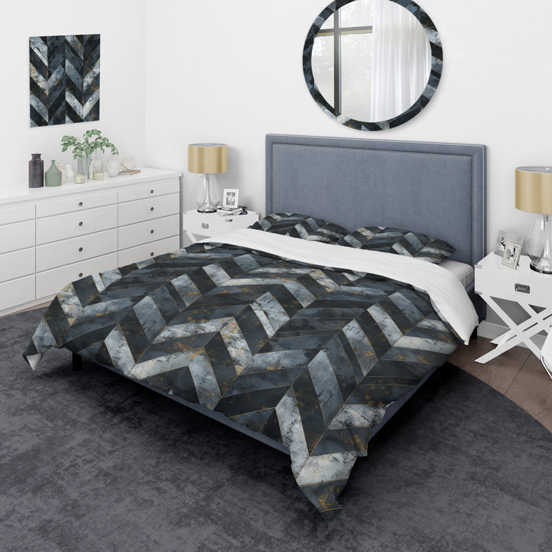Ensemble de housse de couette transitionnelle gris et noir Magic III, Housse de couette très grand et 2 très grandes t