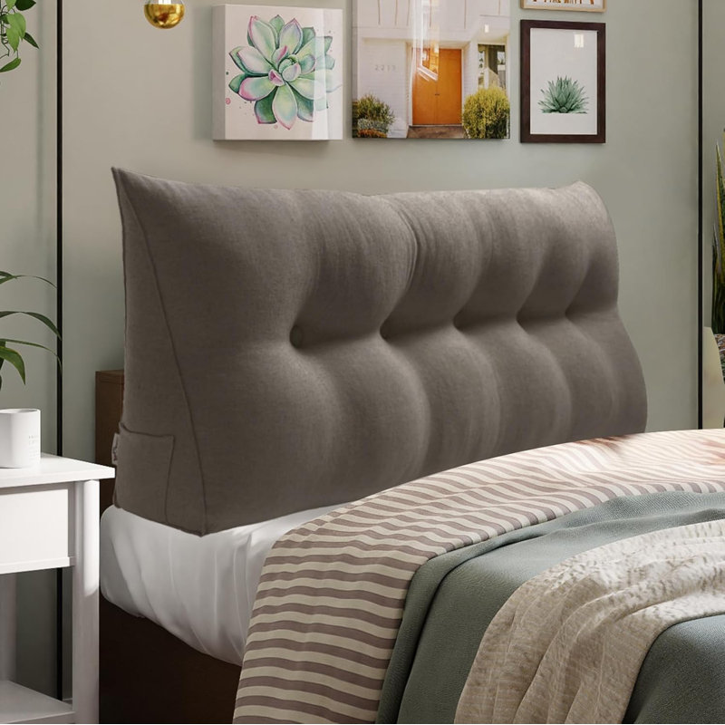 Coussin de tête de lit confortable, Grand lit, Gris moyen