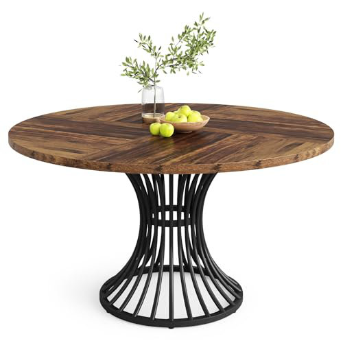 Aishini Round Solid Wood Top Dining Table