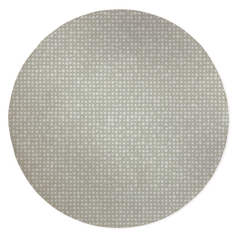 Assorted Dots Non-Slip Outdoor Rug, Round 5'