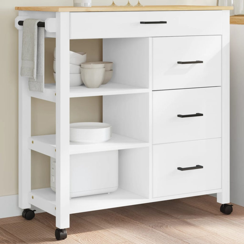 Kitchen Serving Cart, White