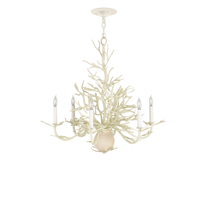 Seaward 6 - Light Wrought Iron Dimmable Empire Chandelier