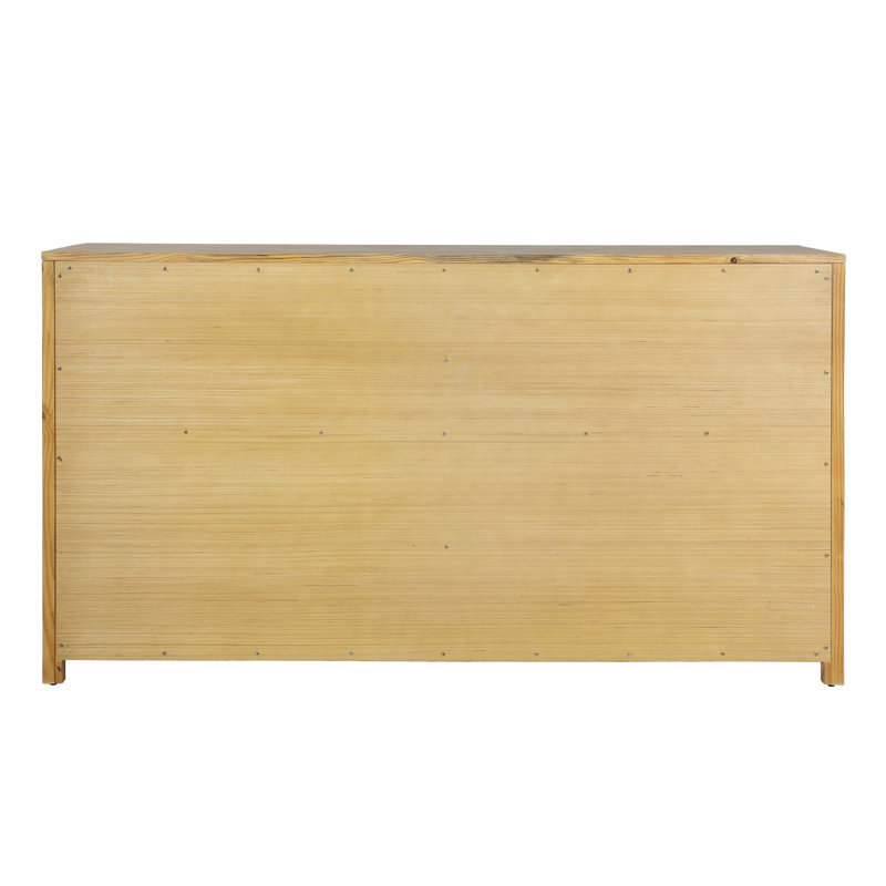 Roux 6-Drawer Reclaimed Pine Wood Dresser, Light Brown
