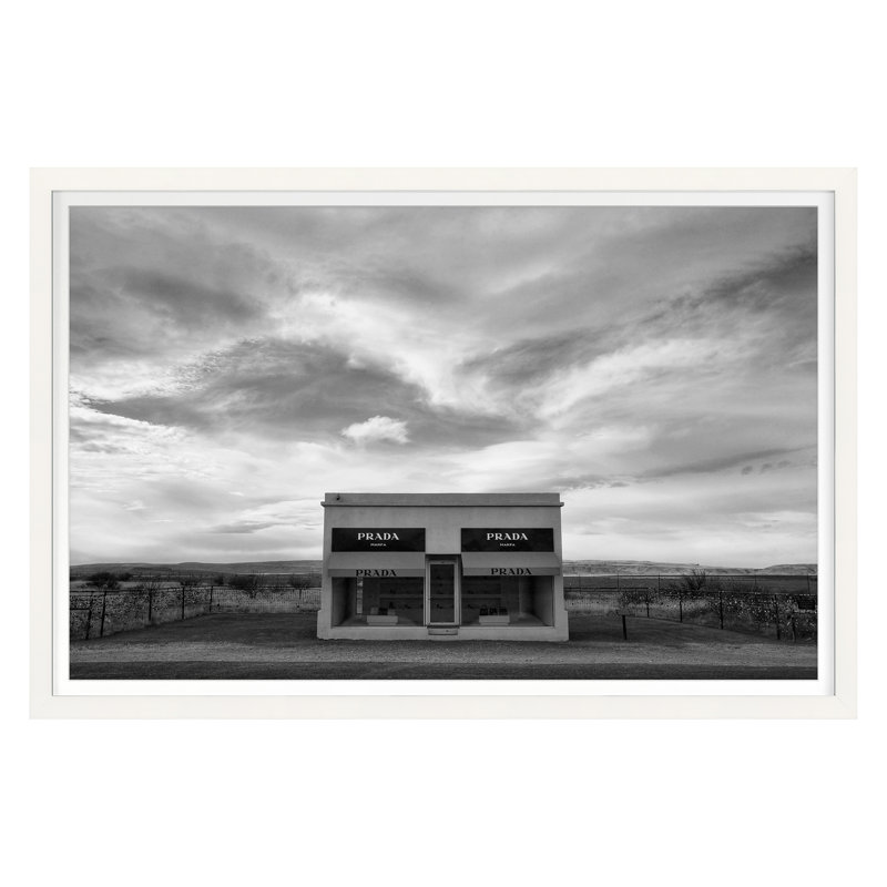 Fall 2022 " Prada Marfa " by Jean Cornell, White Single Picture Framed, 30'' H x 45'' W
