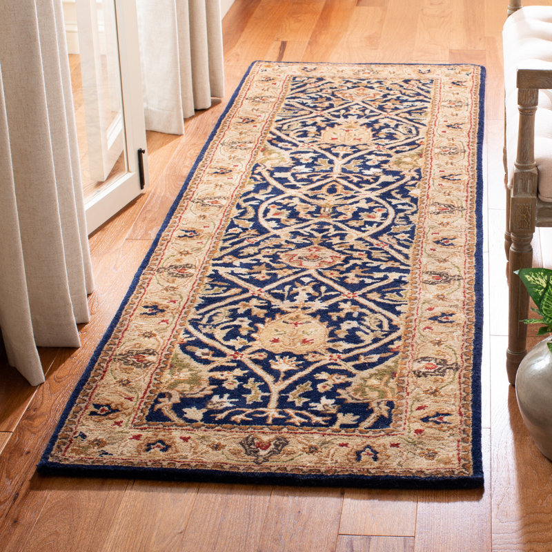 Tapis oriental en laine touffeté à la main Evie, Tapis de couloir 2 pi 6 po x 8 pi