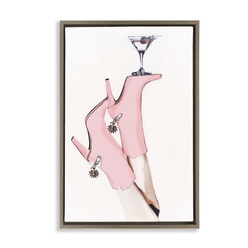 Art mural sur toile Martini, H 31 po x l 21 po, Cadre flottant orme Montalcino