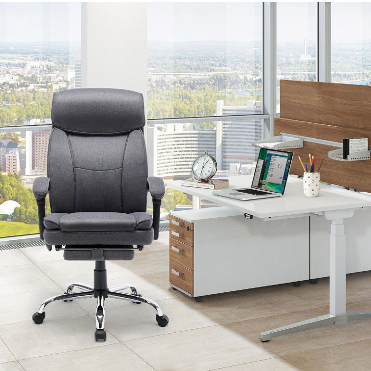 Reclining Office Chair with Foot Rest, Mesh Office Chair