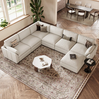 Grand canapé modulaire en forme de U de 137,8 pouces Caryn