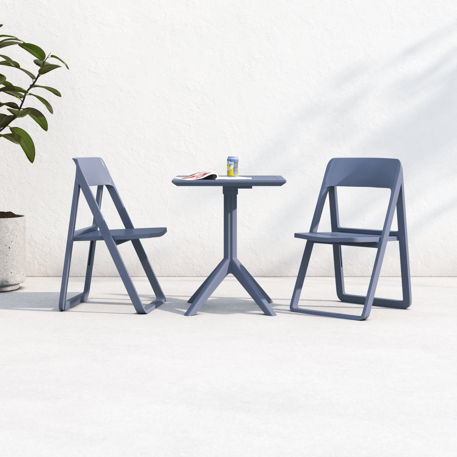 Farrah 24" Patio Bistro Set, Dark Gray