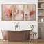 Formes abstraites de style grunge moderne à motif de coups rouges modernes 3 pièces-94434061-94434063