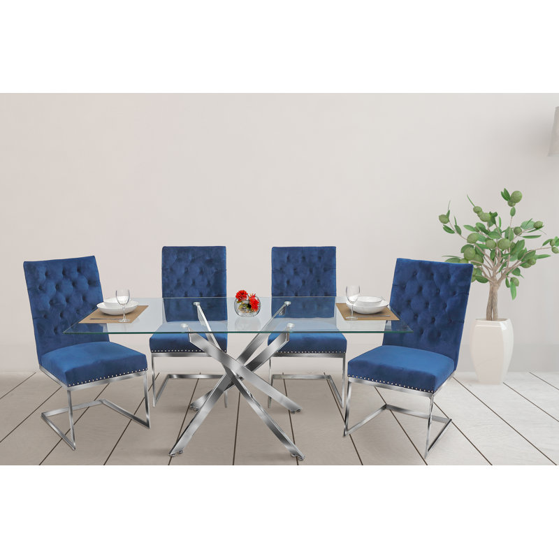 Ensemble repas pour 4 personnes Keerath, Bleu