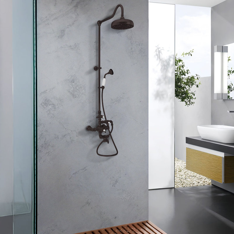 Exposed Thermostatic Tub and Shower System (P0946) by Strom Living, Oil Rubbed Bronze