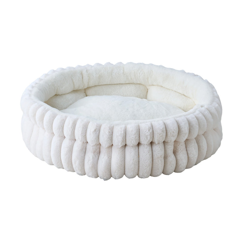Faux Fur Pet Bed, White