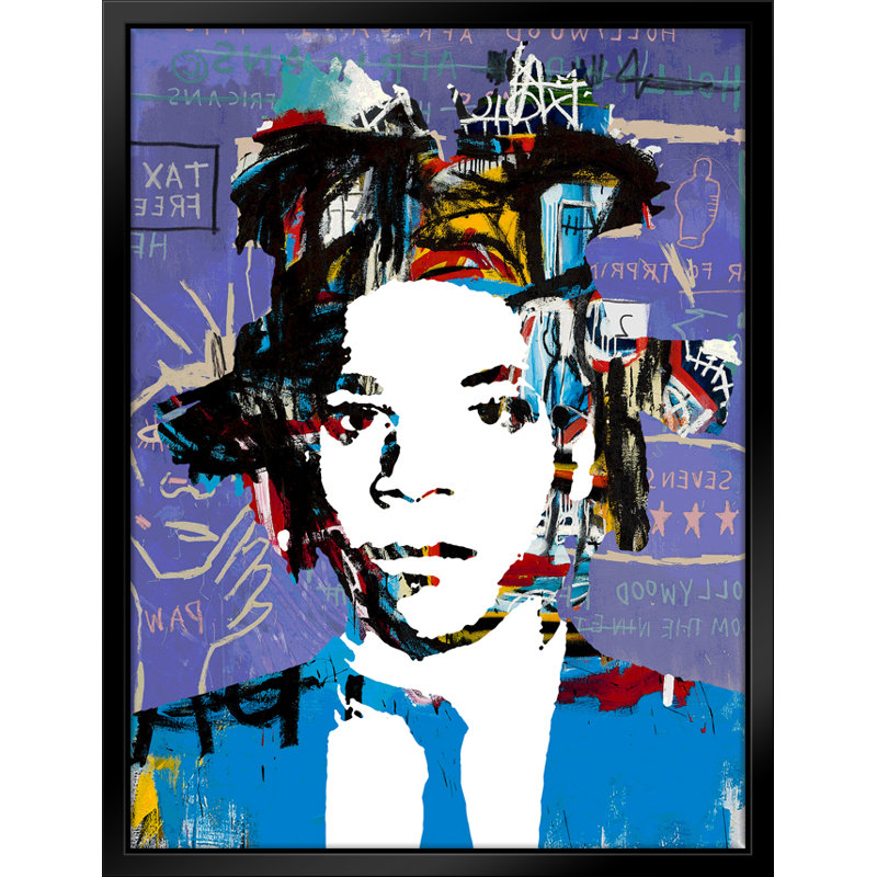 Pop Art Basquiat - estampe numérique sur toile avec cadre flottant horizontal