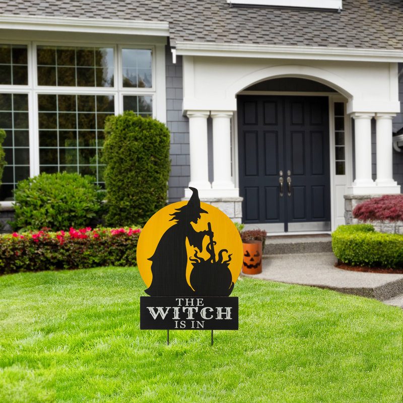 Piquet de jardin «The Witch Is In Halloween»