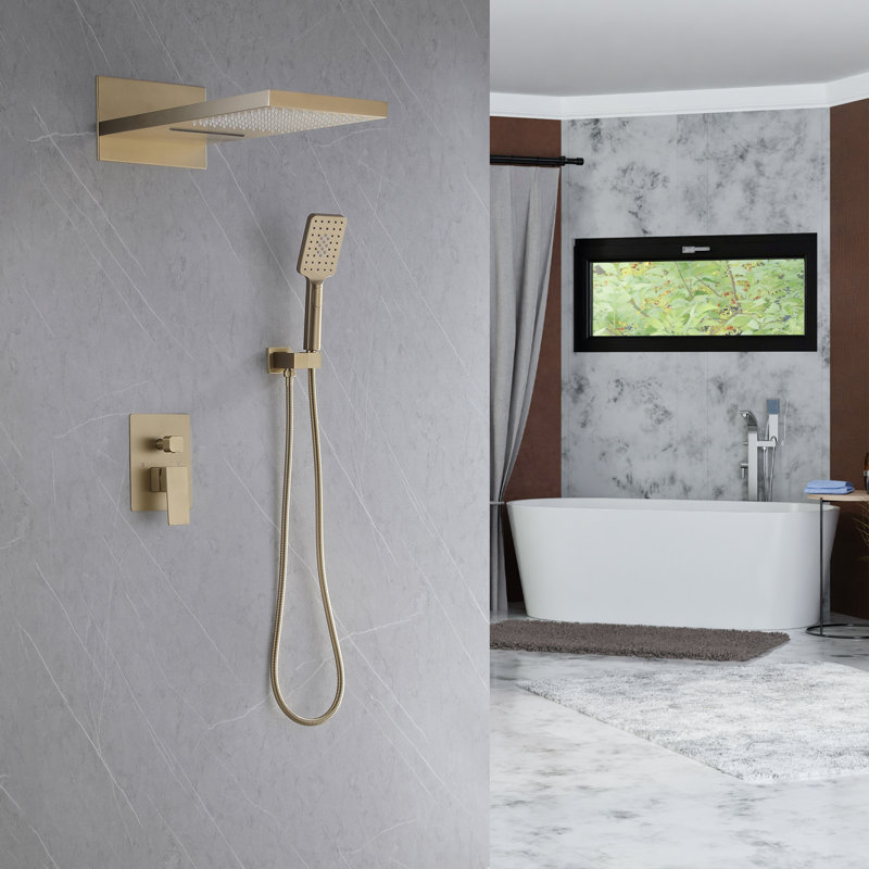 All-In-One Kit with Rough in-Valve, Brushed Gold