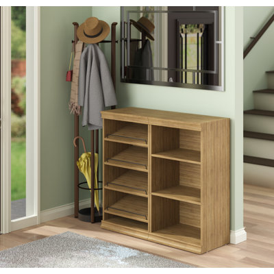 Modular Storage 21.38" W 7 Shelf Wood Closet System with Shoe Storage