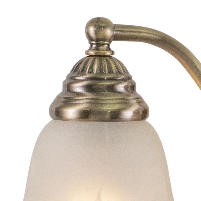 Moyer 3-Light 19 inch Wide Antique Brass Gold Traditional Bathroom Vanity Lighting Fixture, White Alabaster Glass Shade, Dimmable, LED Compatible, Over the Mirror Mounted Steel Wall Sconce