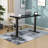 Jacleen Adjustable Height Tempered Glass Steel Desk