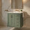 Meuble-lavabo Sarba avec lavabo en céramique, métal doré et bois vert 30 po