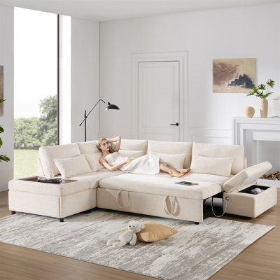 [VIDÉO] Canapé-lit modulaire de 107 po avec canapé-lit