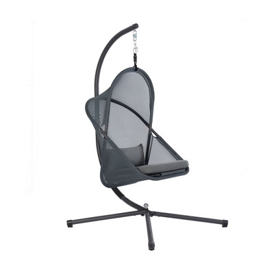 28.4" W Modern Swing Chair, Dark Gray