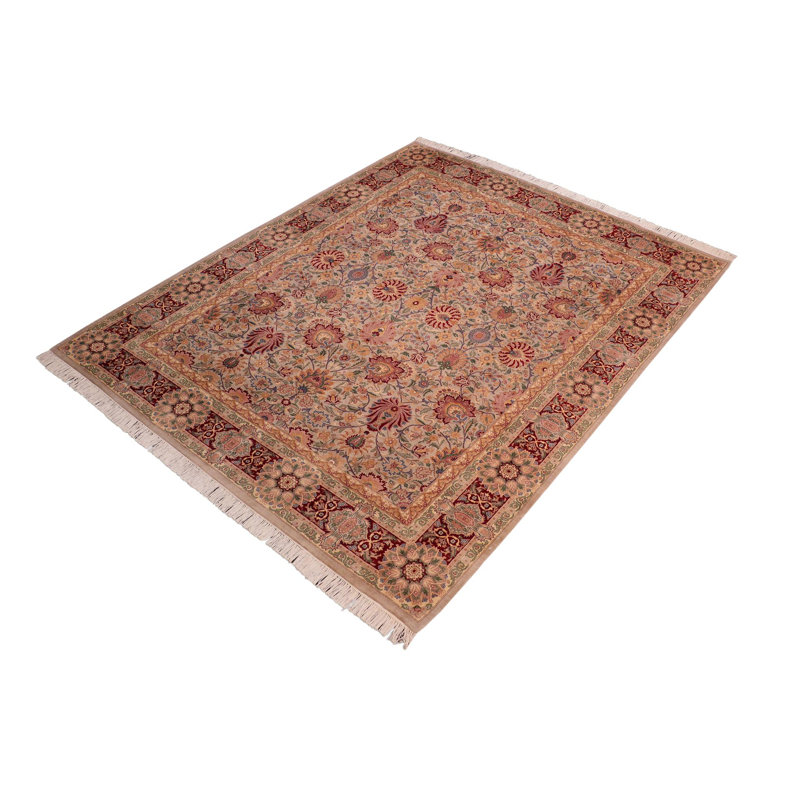 Tapis oriental gris en laine noué à la main 8 pi 2 po x 10 pi 4 po Packton