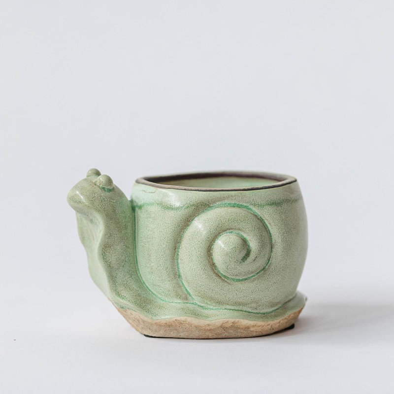 Ceramic Snail Flower Planter