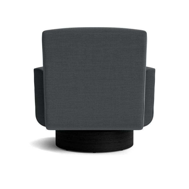 Supernova Full Swivel Chair, Black, Performance Linen - Charcoal