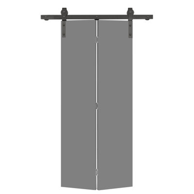 Porte pliante en bois manufacturé et métal