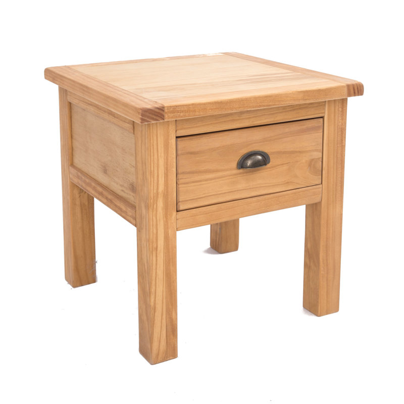 Sarkar 53cm W Solid + Manufactured Wood Bedside Table