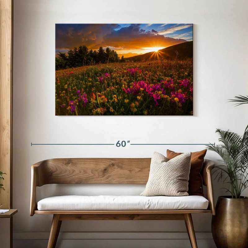 Alvord, champ de fleurs, crépuscule, H 30 po x l 45 po