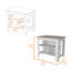 Îlot de cuisine porte antibactérienne, trois tablettes, finition gris clair / blanc-1838721839