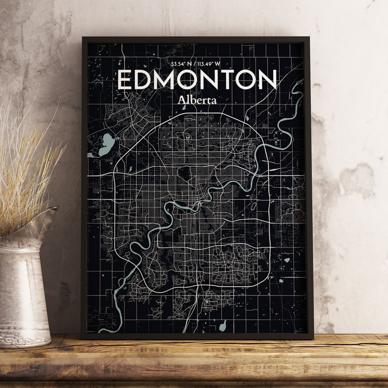 « edmonton city map », impression, H 36 po x l 24 po
