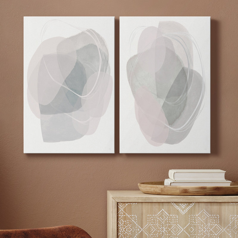 «River Jewels I», ensemble de 2 peintures sur toiles, H 18 po x l 24 po x P 1 po, Toile tendue