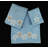 Souderton Home Decor Premium Luxury Ultra Soft 100% Cotton Embroidery Kitchen Bathroom Modern 3 Piece Embroidered Towel Set, Starfish with Blue Base Pattern