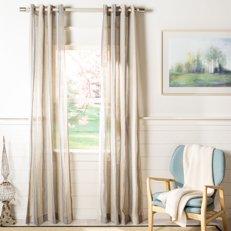 Panneau de rideau simple semi-diaphane avec œillets Drew, l 52 po x L 84 po