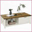 Table basse rustique avec tiroir de rangement Étagères ouvertes par HOMcom pour le salon, blanc, peu encombrant-121048932