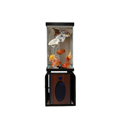31.5"Vertical Filter Fish Tank, Brown Ultra Clear Glass