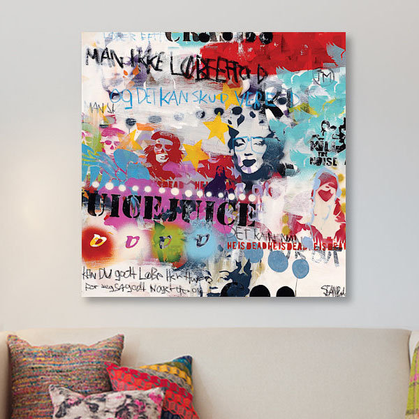 « jus » par sean punk, impression sur toile, H 12 po x l 12 po x P 1,5 po, Toile tendue, Pas de tapis